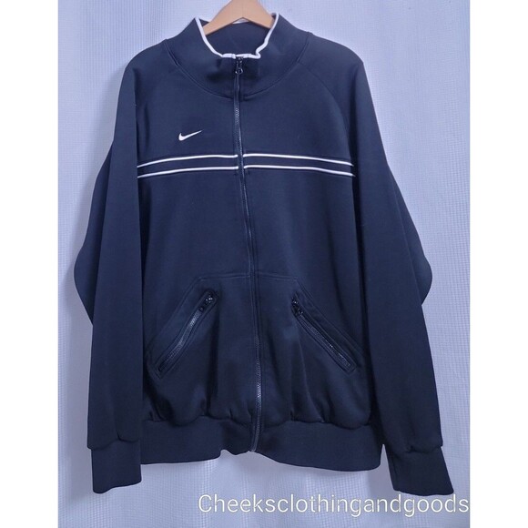 Vintage Nike Black Full Zip Team Nike Track Jacket Men's size XL - Picture 1 of 6